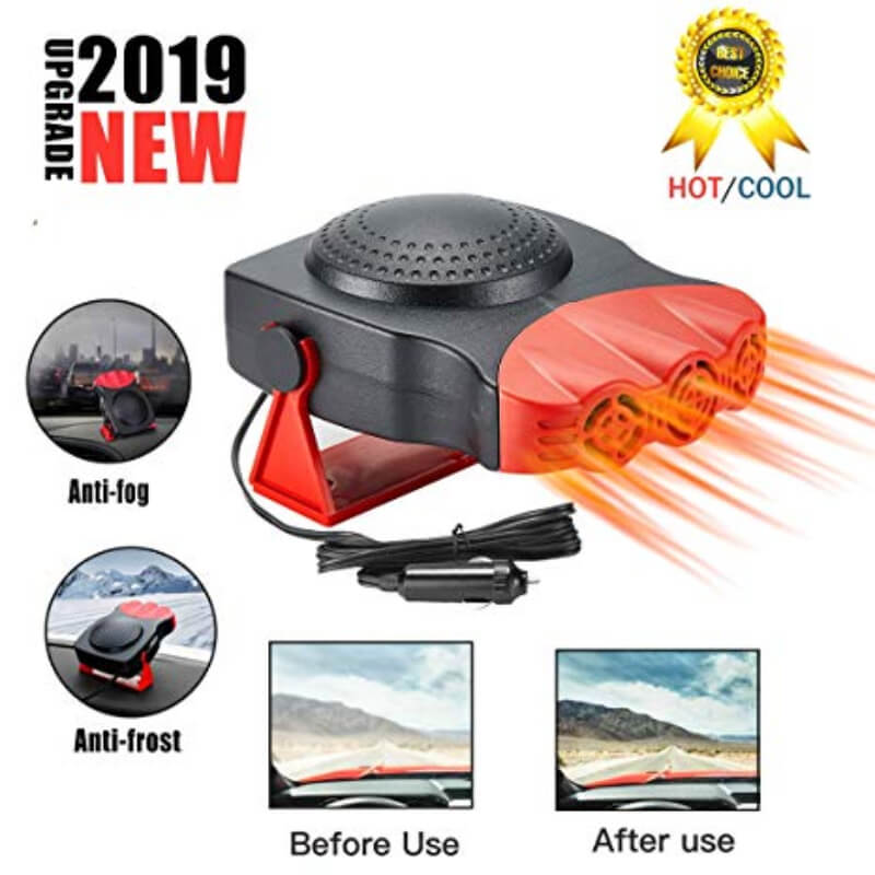 150w portable car heater 2 in 1 defrosts defogger