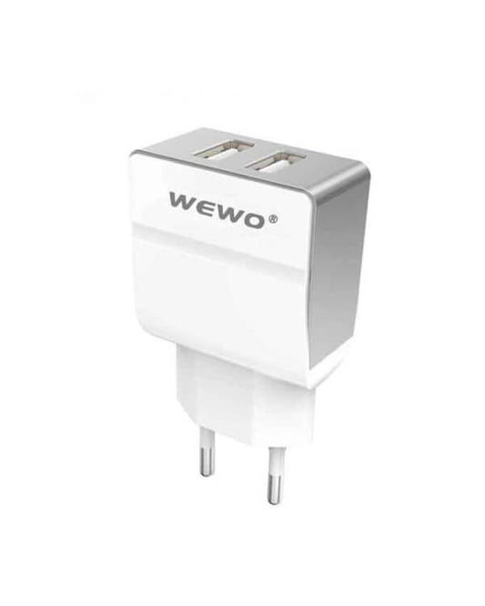 Wewo w004 dual usb 2.4a travel charger - white