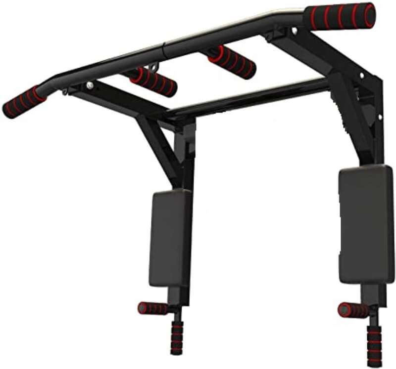 Portable wall mounted pull up bar - chin up bar with dip bar