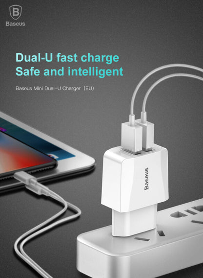 Baseus charger mini dual usb charger 2.1a ccall mn02