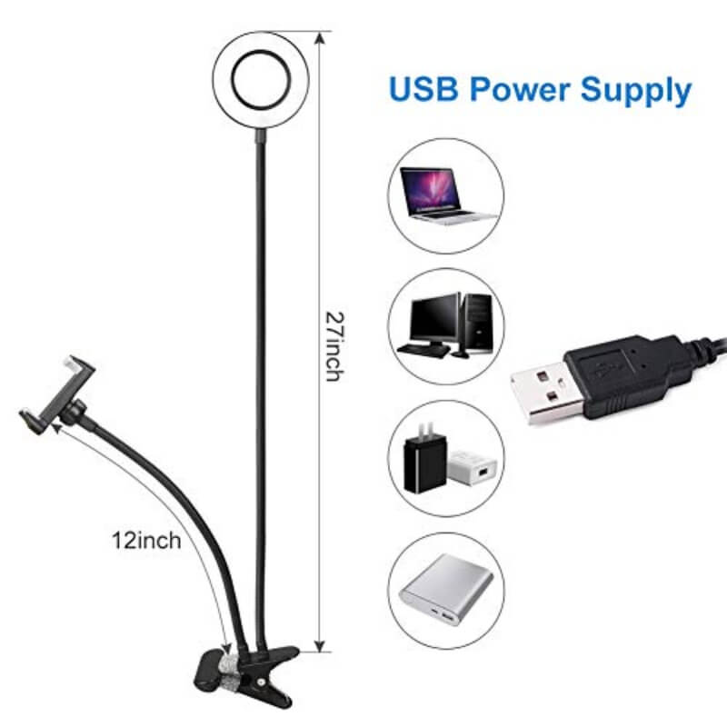 Selfie ring light with cell phone holder stand-vloggers