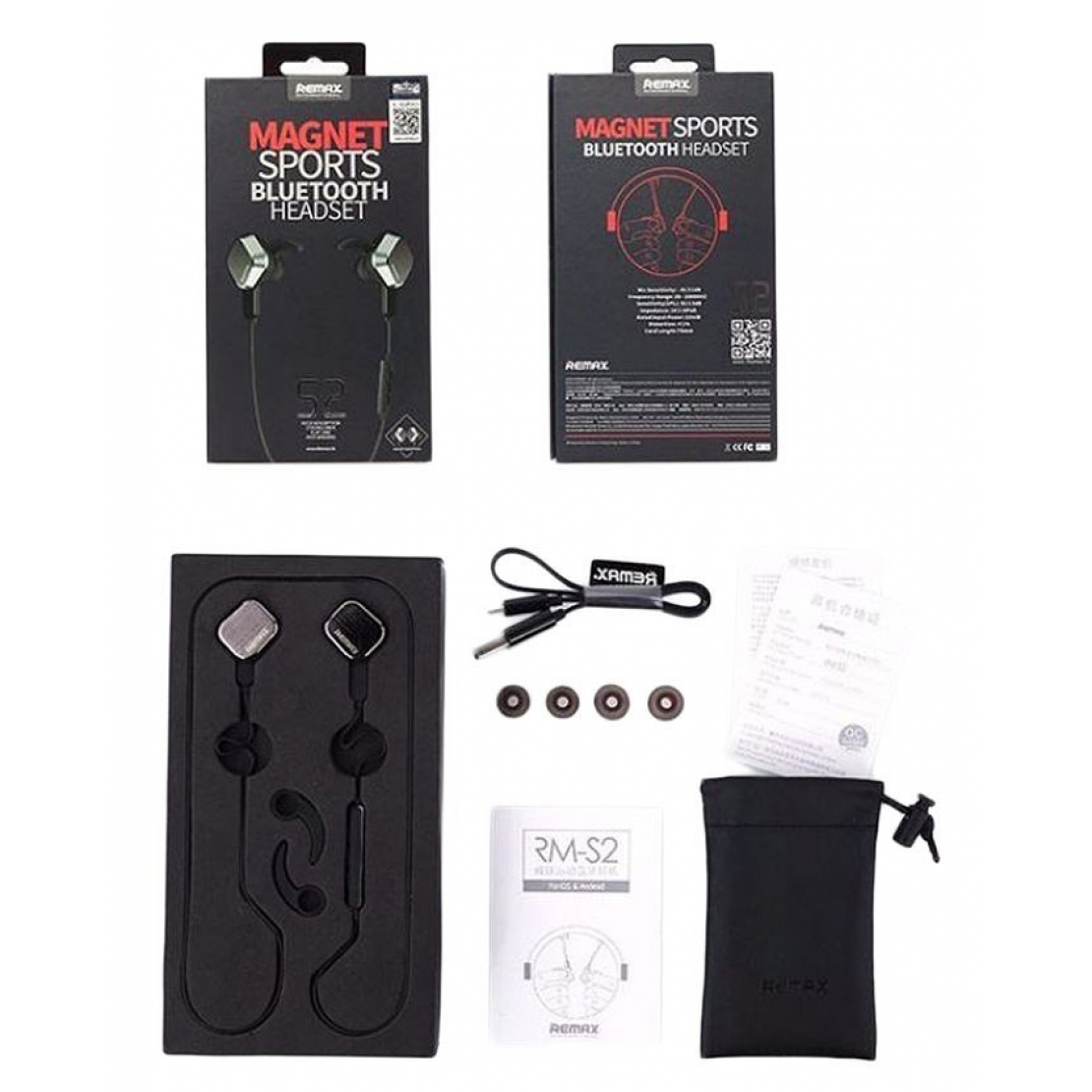 Remax-RB-S2-Sports-Magnet-Bluetooth-Headset-Black