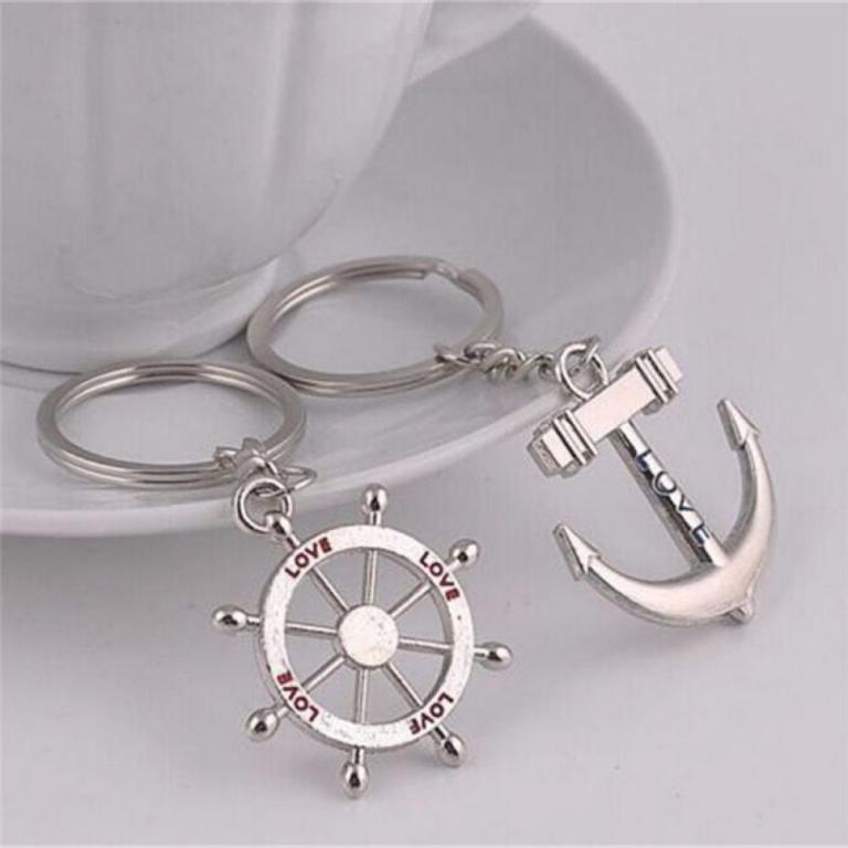 1-pair-Anchor-Key-Ring-Metal